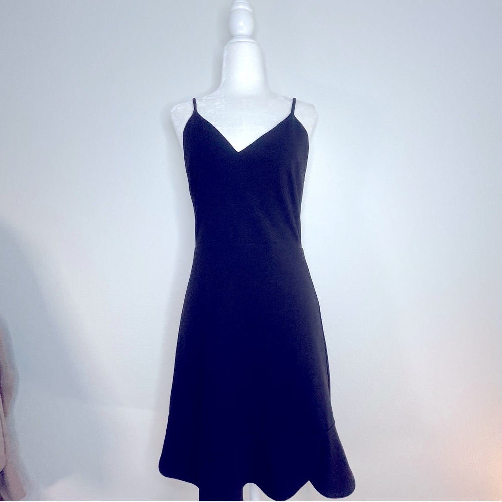 Express Black Mini Dress V Neck adjustable straps complete your closet basics